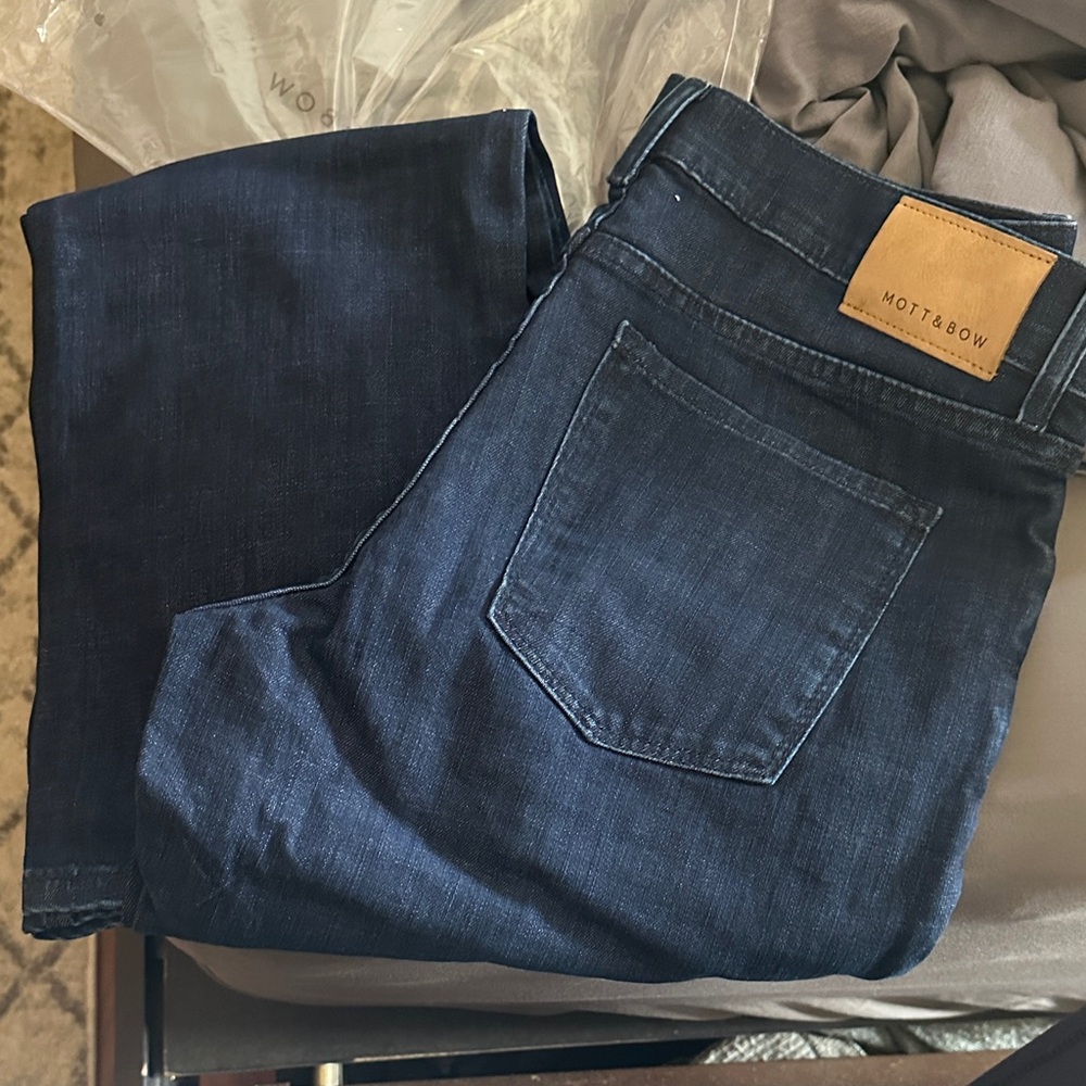 Mott & Bow Men's Straight Jeans - Dark Blue
